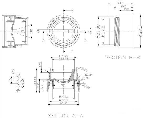 Mould for Multiple Parting of Bottle Caps