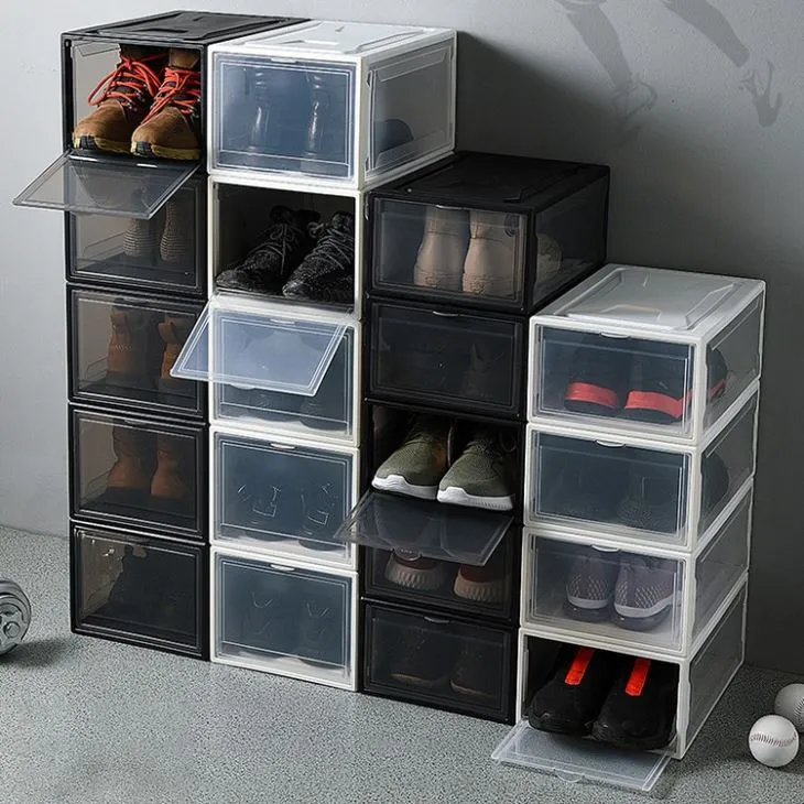 Stackable Clear Plastic Shoe Storage Box